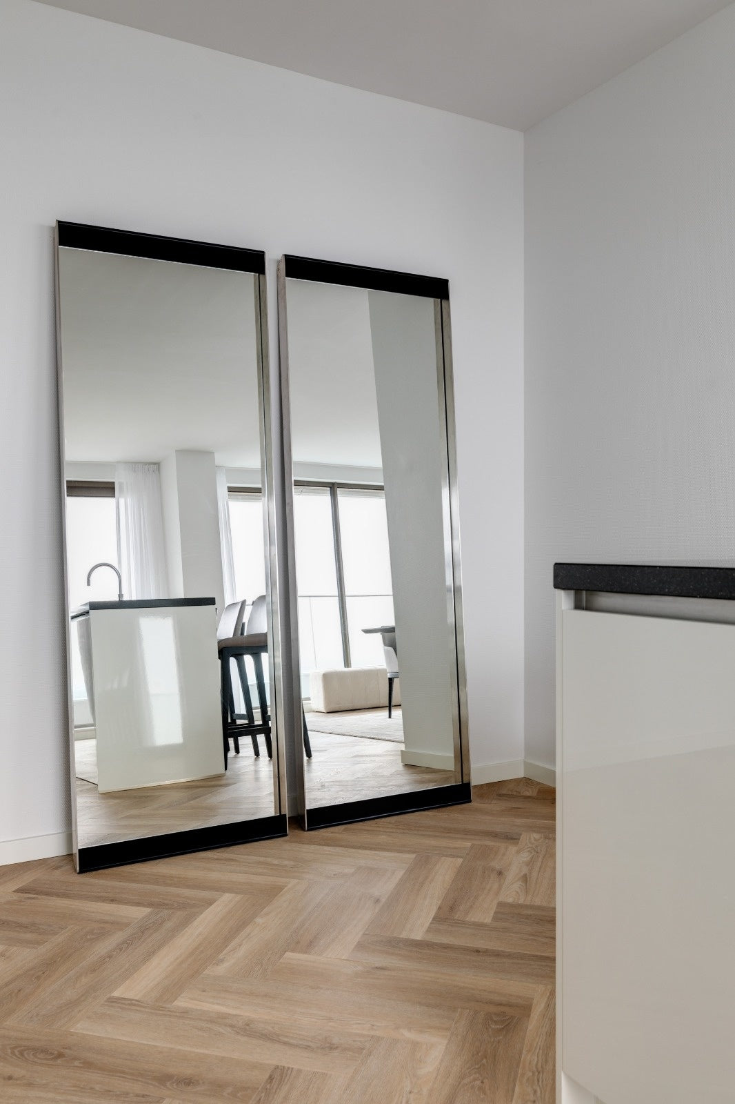 PENTHOUSE Wall Mirror Charcoal Oak 70x200