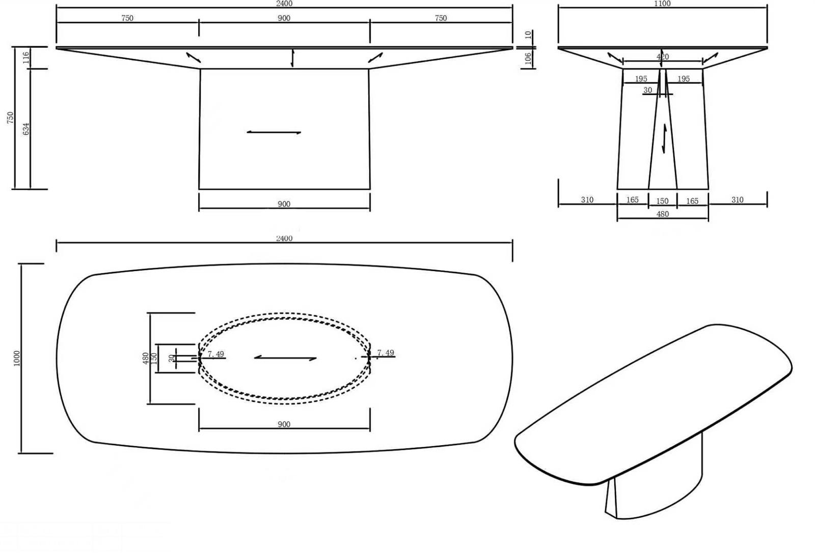 AMALFI Dining Table Rectangular