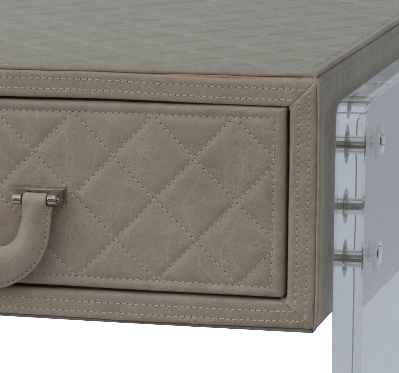 GENOVA Side Table Cappucino Leather - outlet