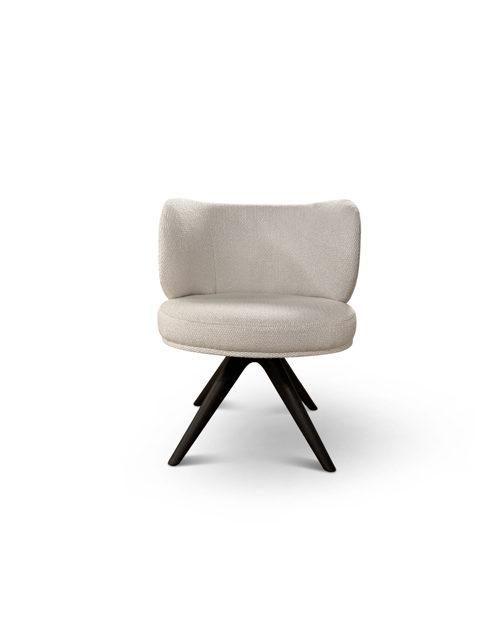 RICARDO Dining Swivel Chair White Beige