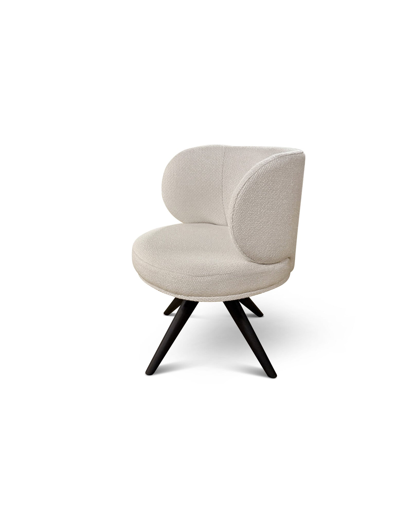 RICARDO Dining Swivel Chair White Beige