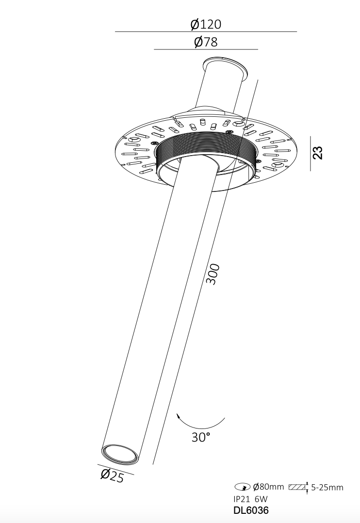 LUCIA TUBE Adjustable Downlight
