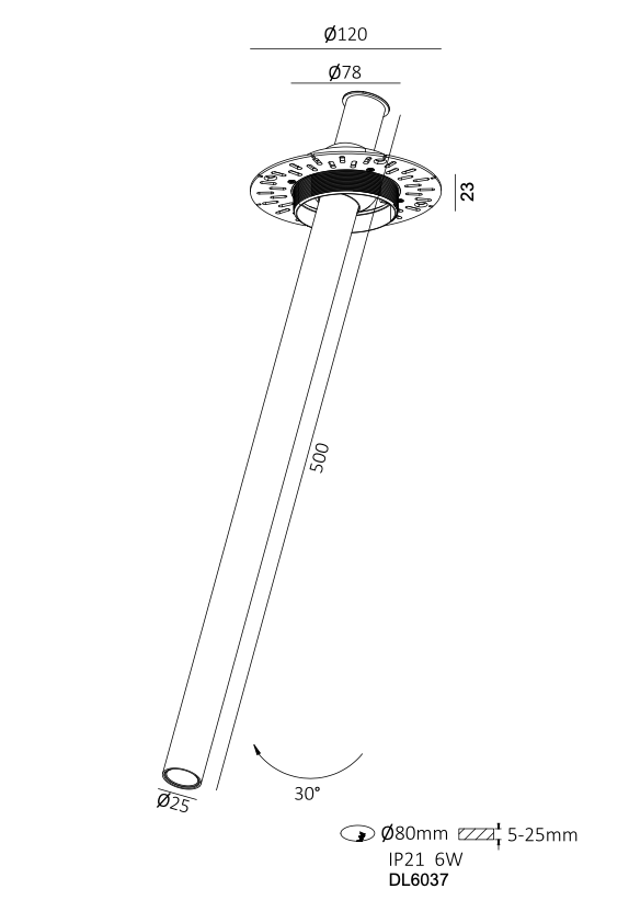 LUCIA TUBE Adjustable Downlight