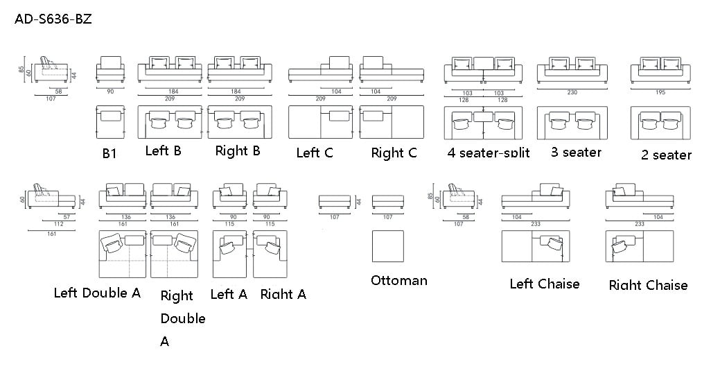 MASSIMO Sofa White Beige P3