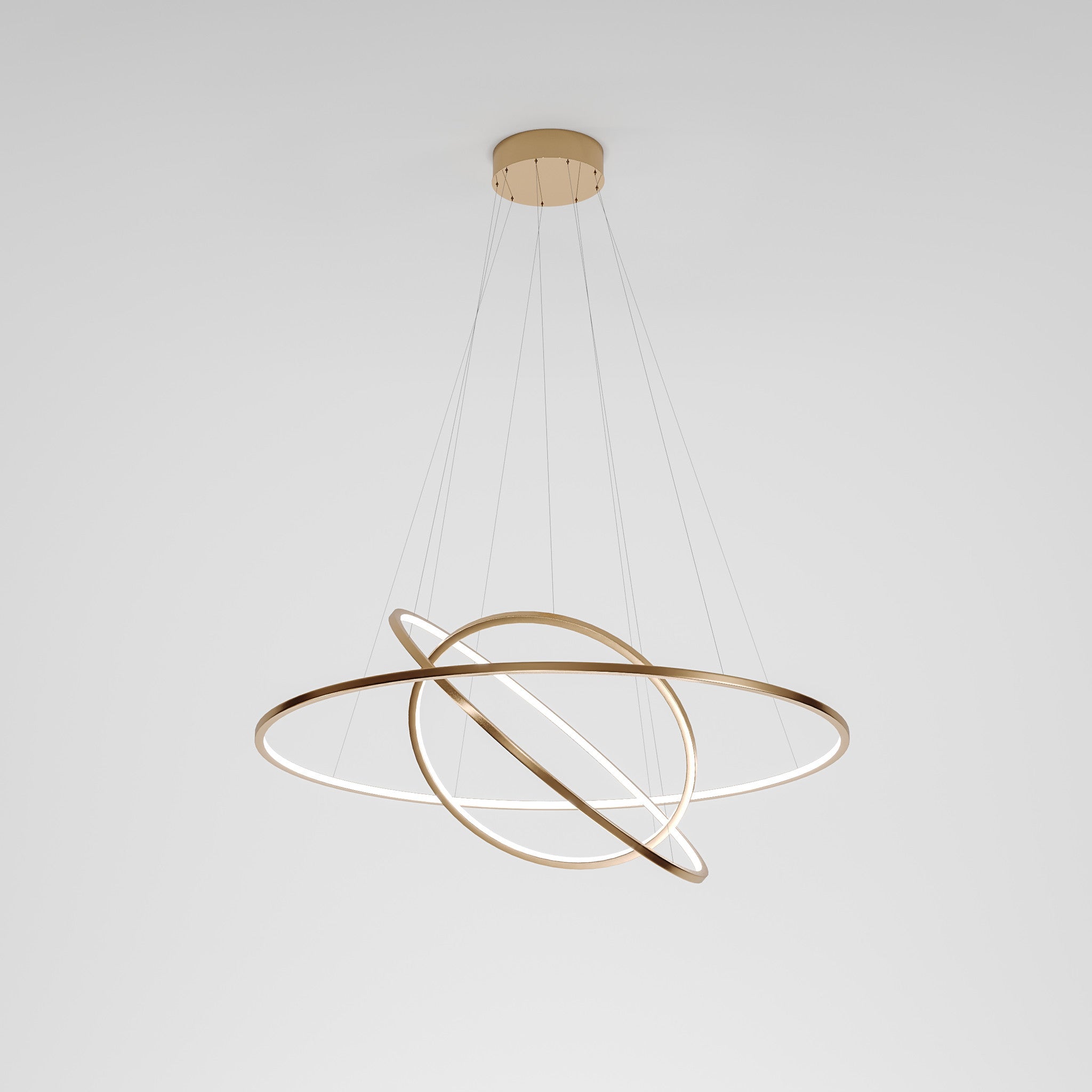 HALO RING THREE Ceiling Light Brushed Copper