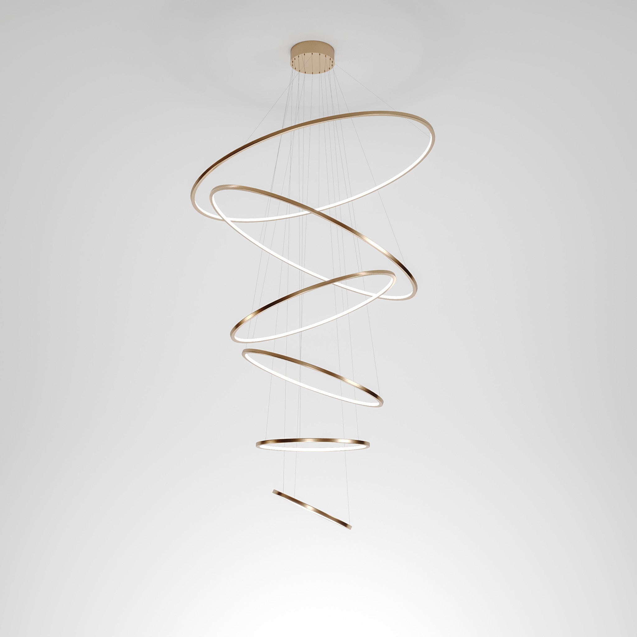 HALO RING SIX Ceiling Light Brushed Copper