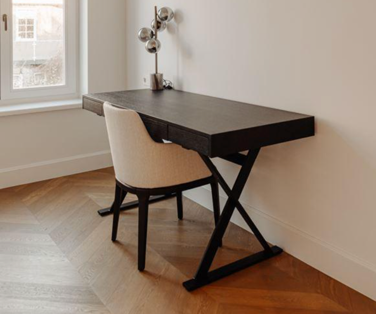 ELIO Office Table Charcoal Oak