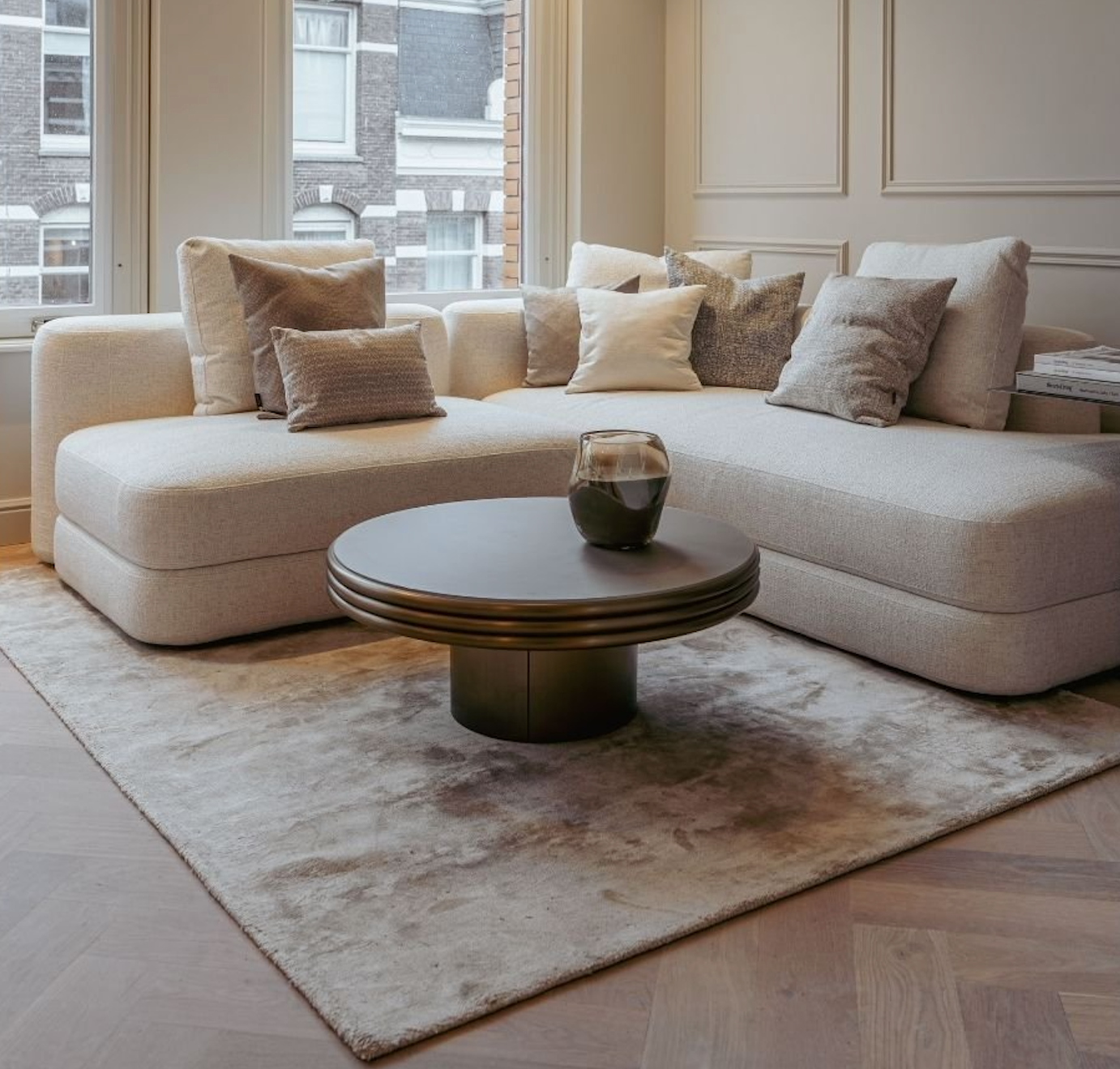 LAZIO Coffee Table Round Bronze Low