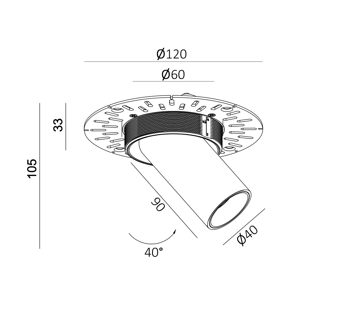 ELEGANZA TUBE Adjustable LED Spot 40mm