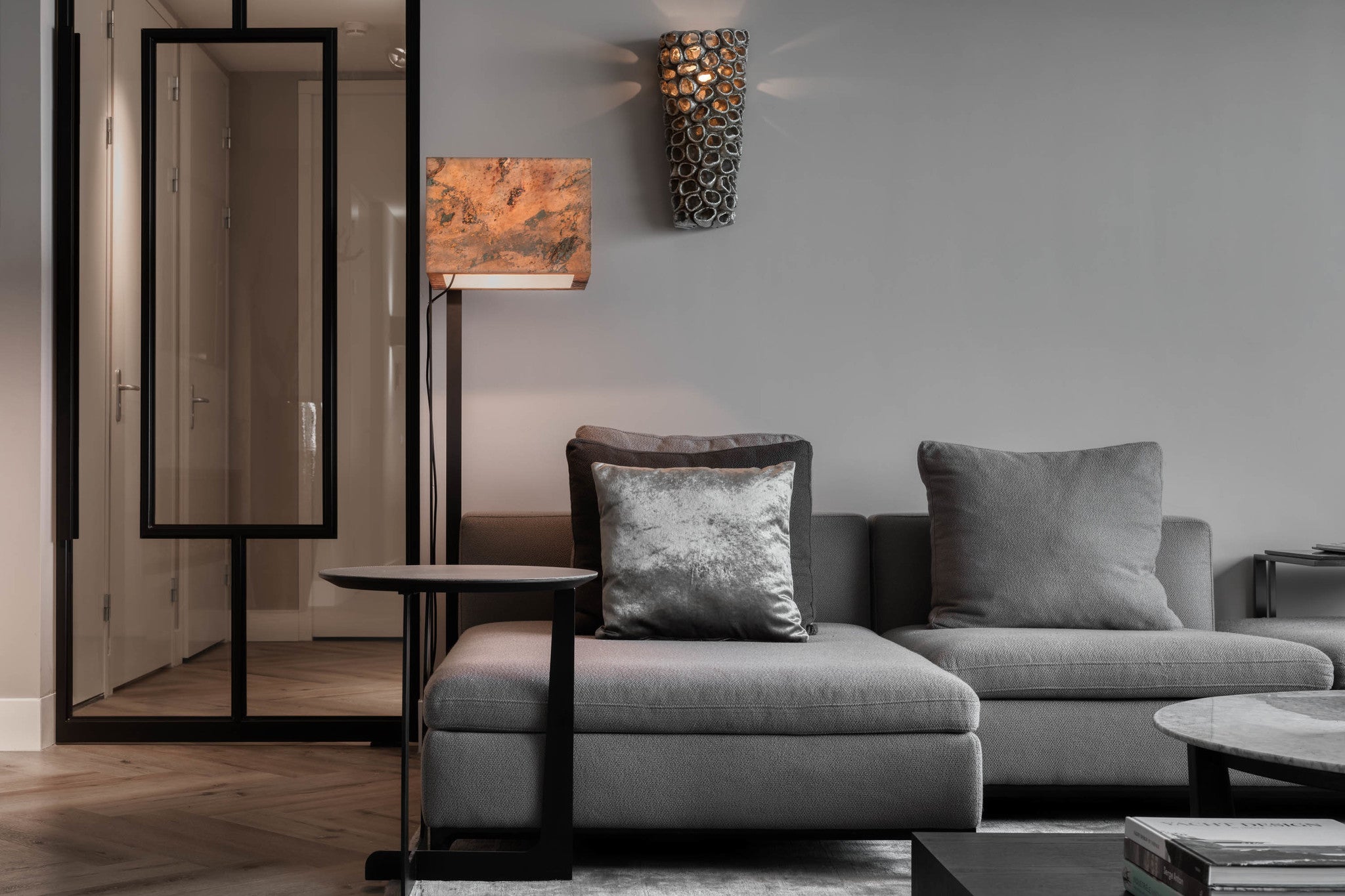 GIULIA Corner Sofa Mid Grey Hopsack