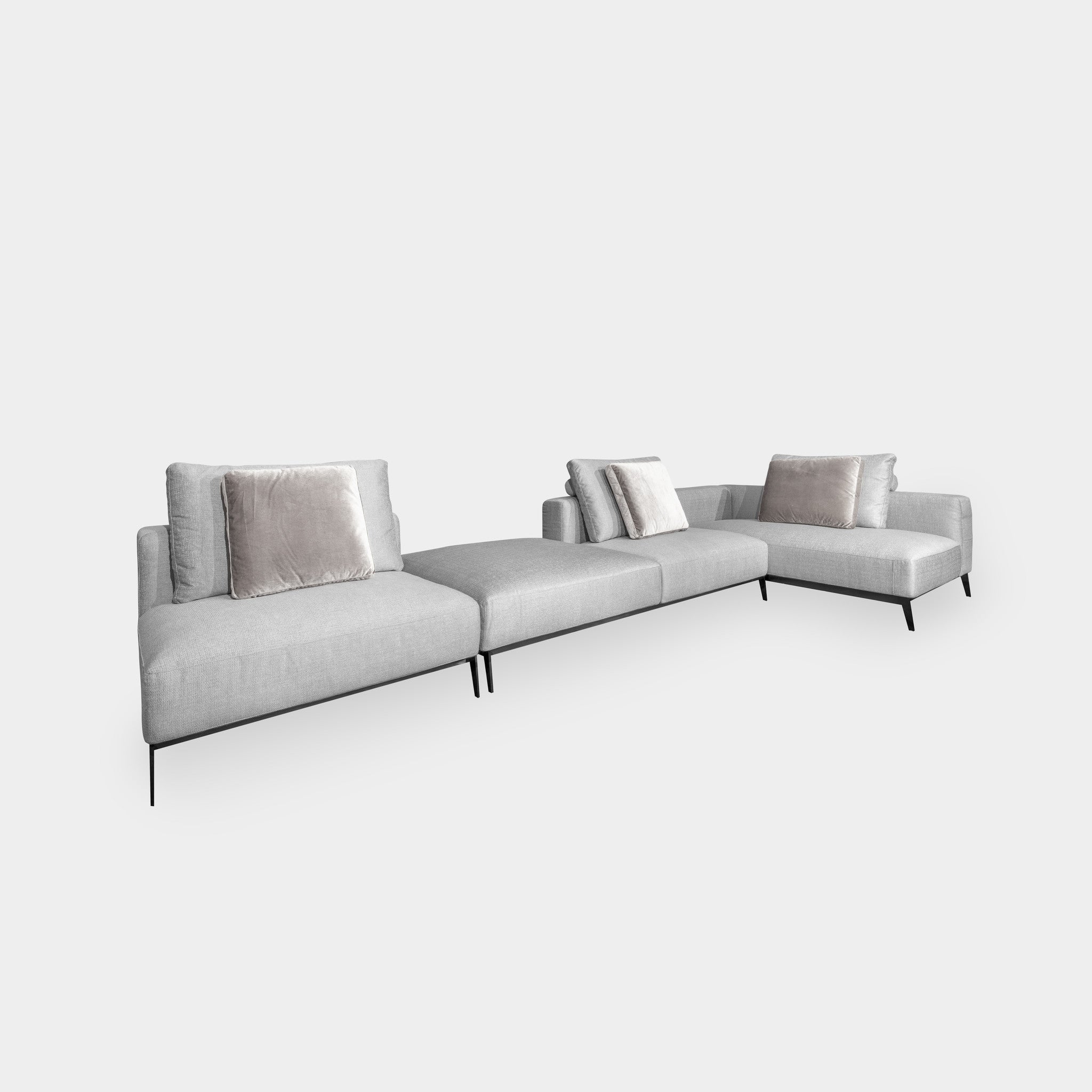 VERONA Sofa Grey Canvas Weave Fabric