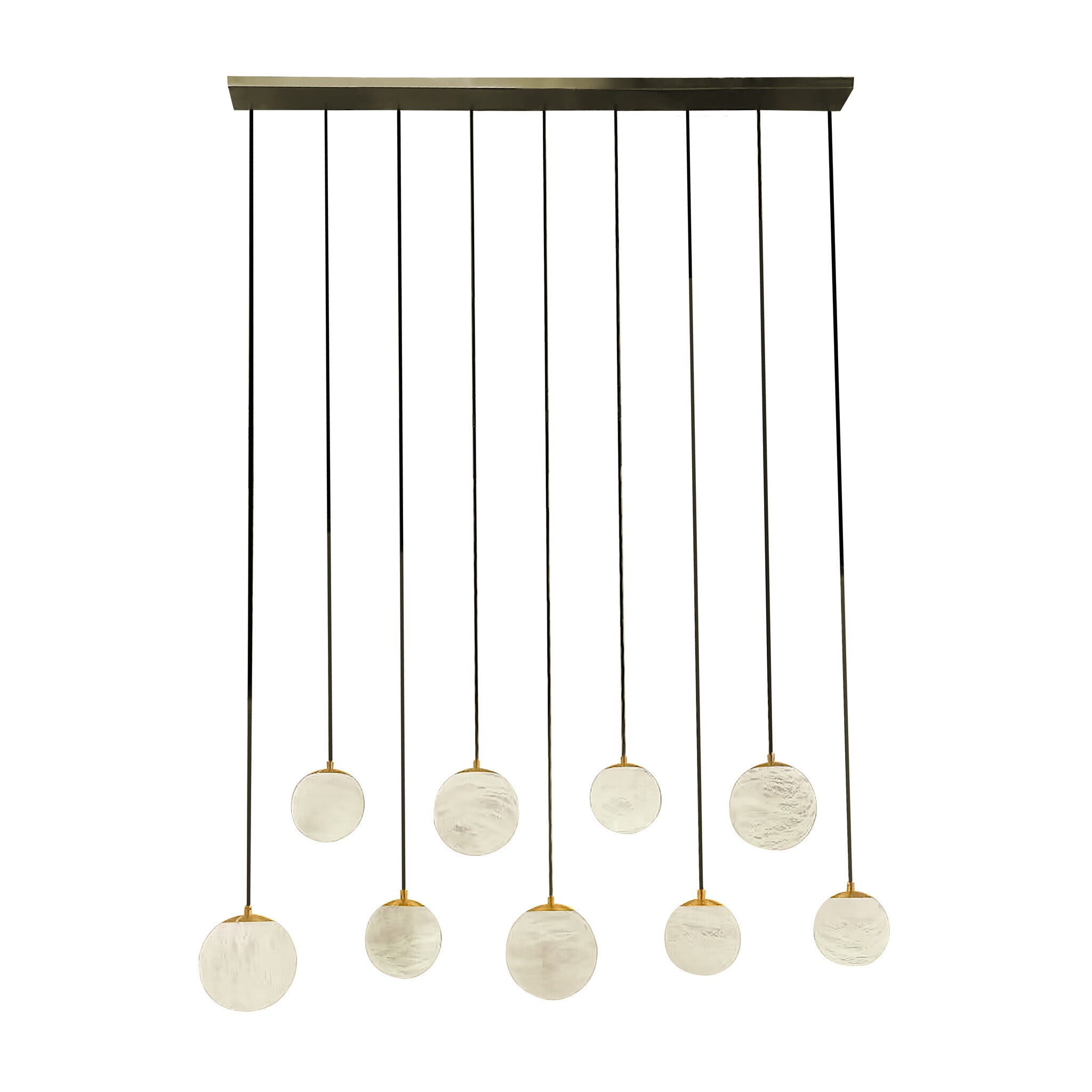 CRACE Chandelier Alabaster Bronze Set of 9