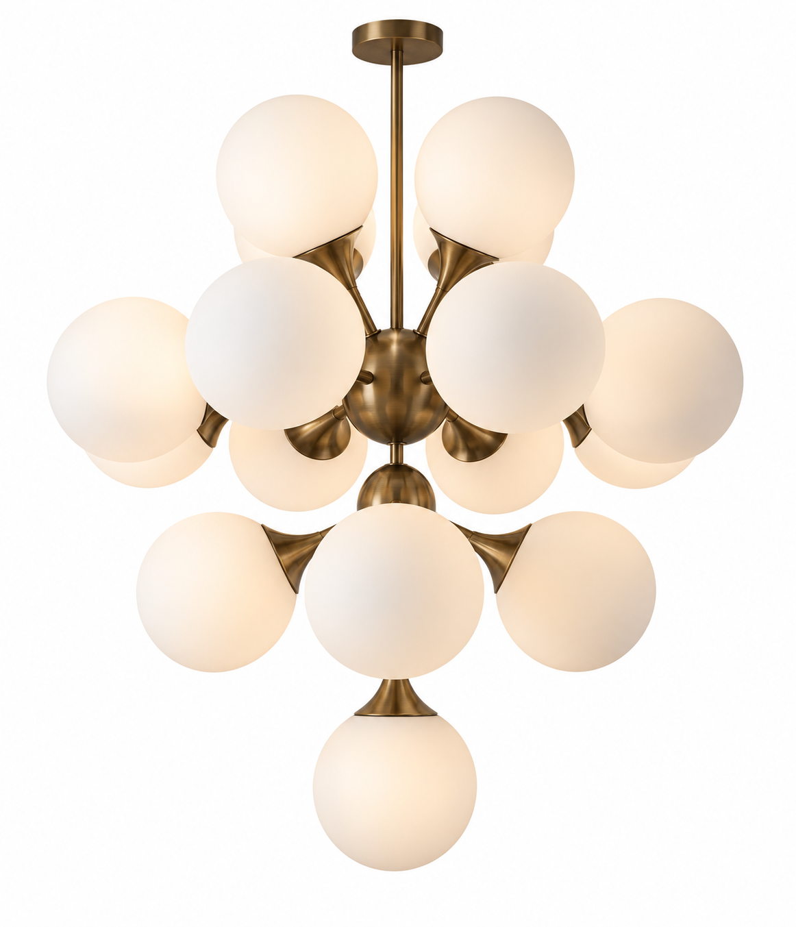 IMPERIALE bronze chandelier milk glass
