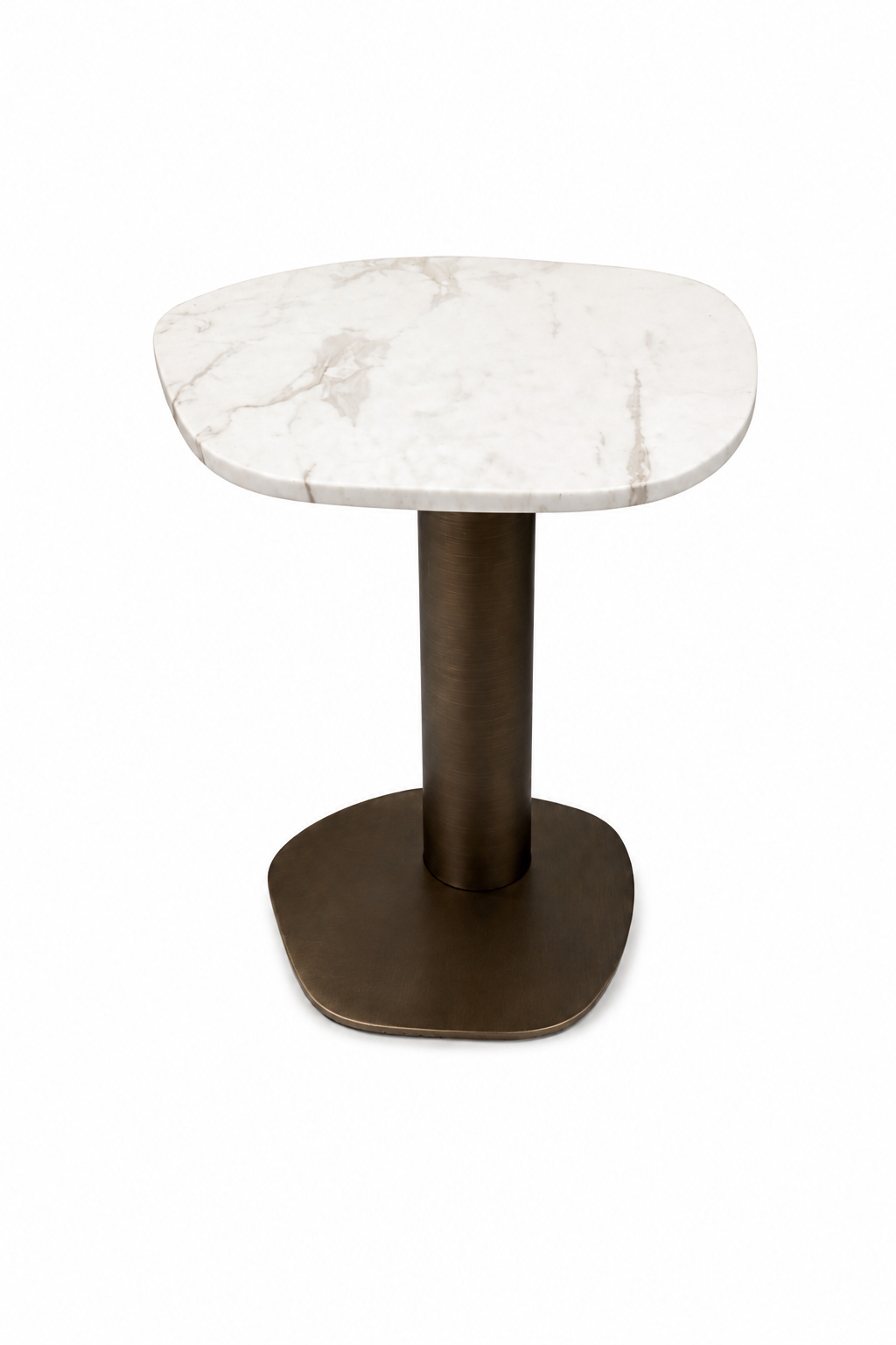 OYSTER Side table bronze marble top