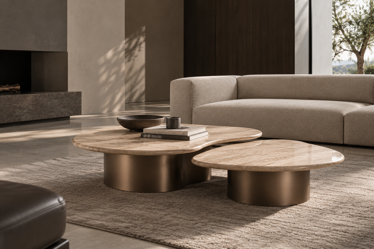 SASSO Coffee table beige travertin