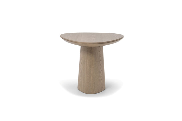 GIULI Side Table in light oak veneer, pebble-shaped top
