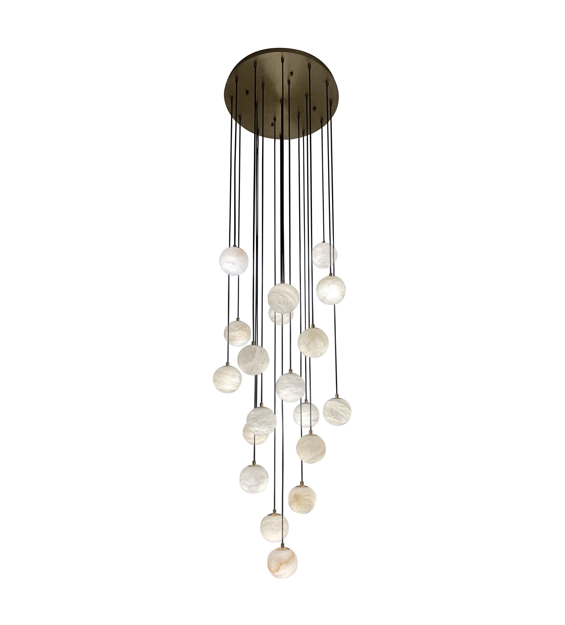 CRACE Chandelier Alabaster Bronze Set of 19