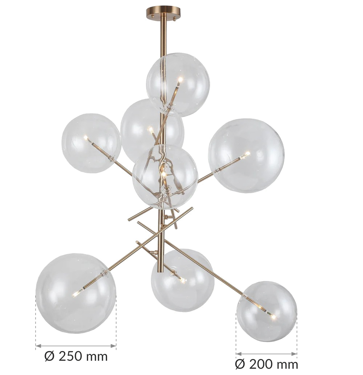 Dimensioned plan of the CHAVELLI Lámpara de araña