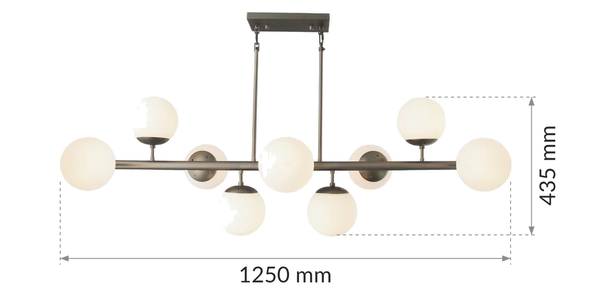 Dimensioned plan of the CHURCHILL Lámpara de araña