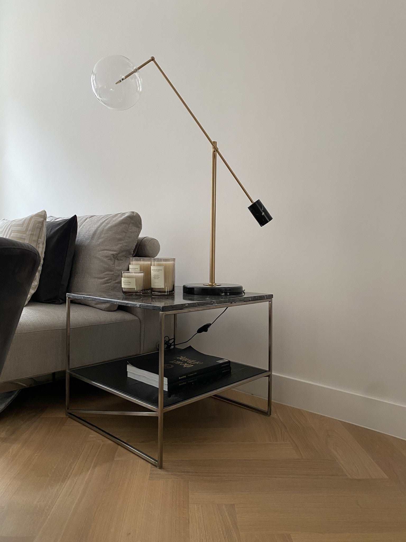 COCKTAIL End Table Gun Black Bronze Armani