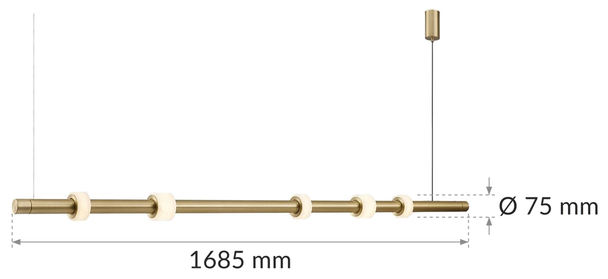 Dimensioned plan of the GIO Lámpara de araña