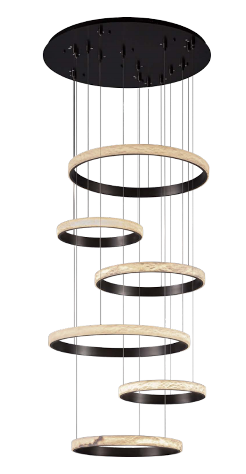 GIUSEPPE Alabaster Ring Lamp Set of 6