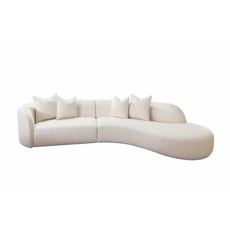 COMO Curved Sofa Beige Fabric