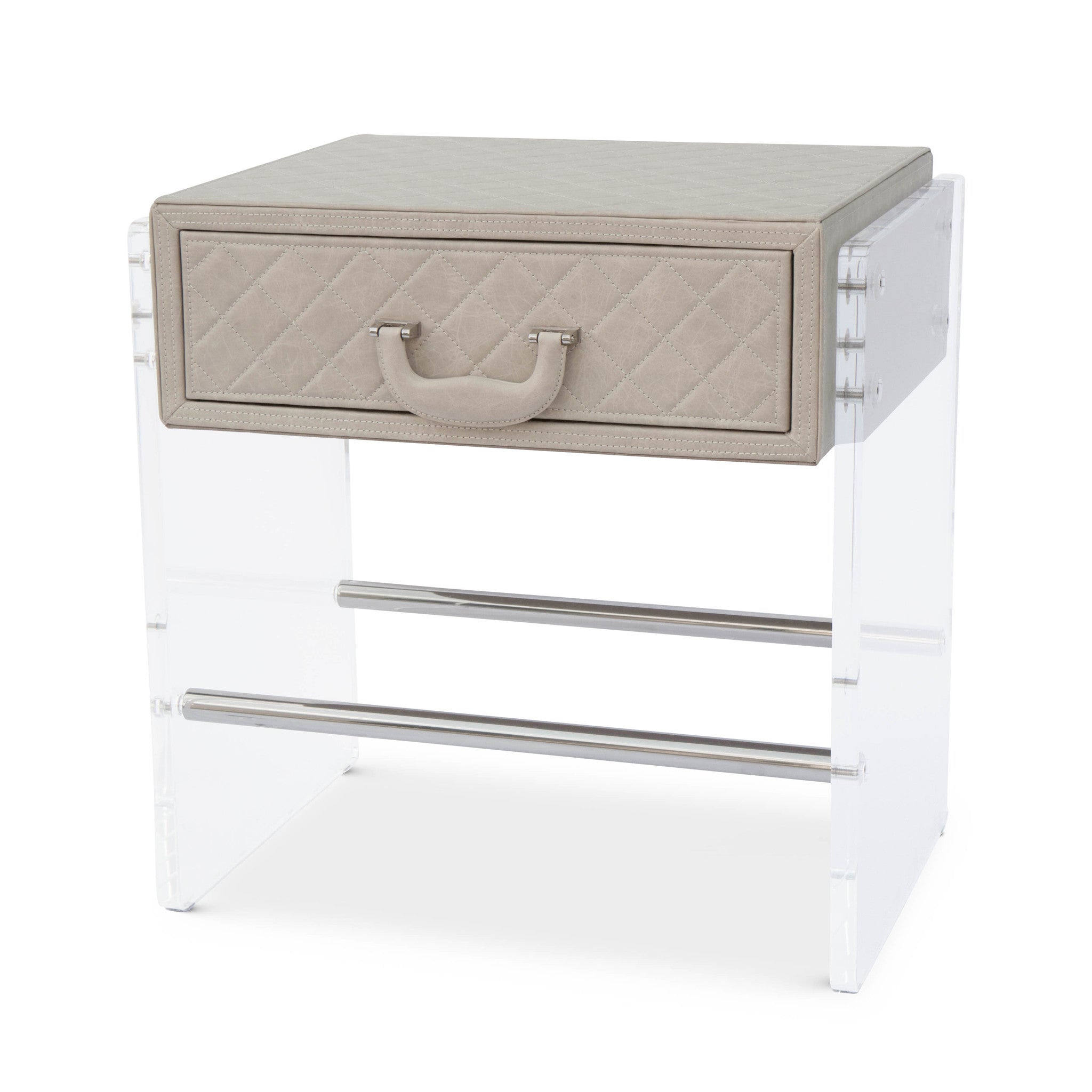 GENOVA Side Table Cappucino Leather - outlet