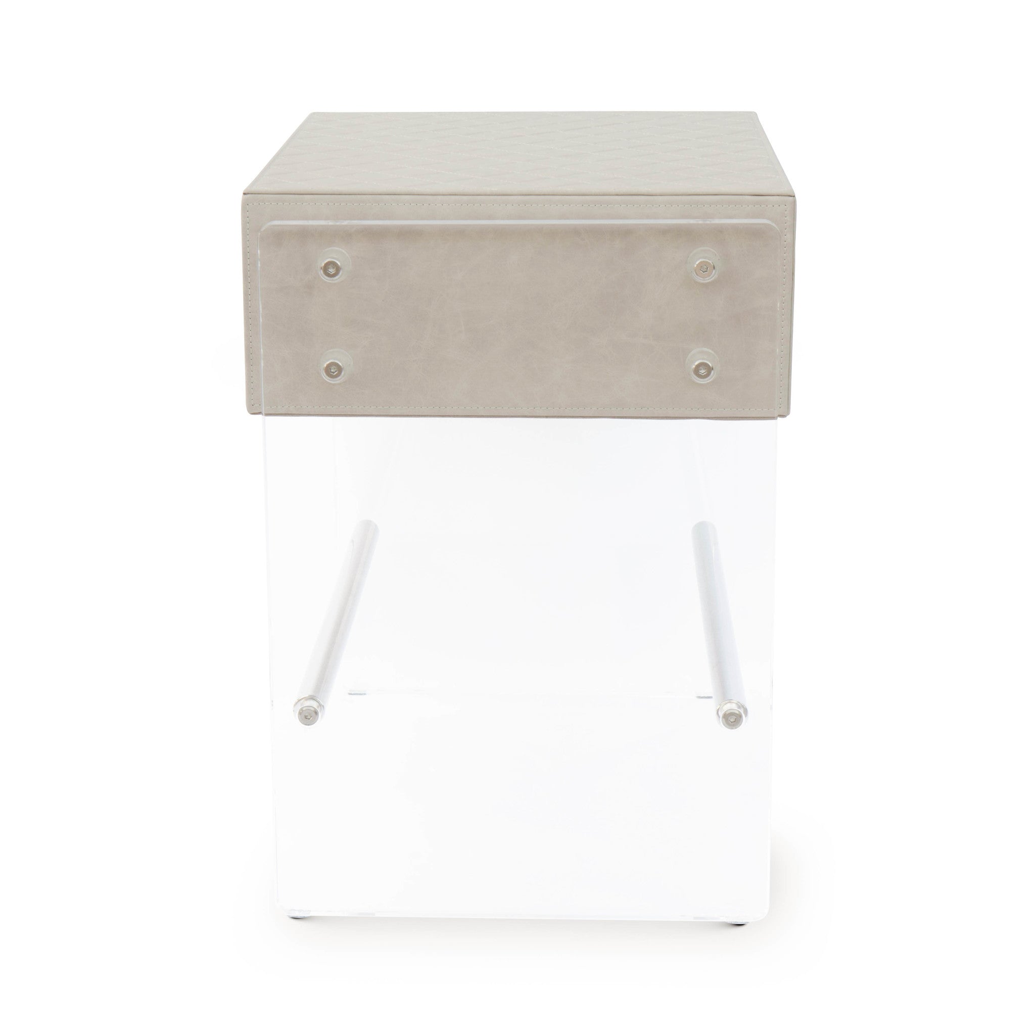 GENOVA Side Table Cappucino Leather - outlet