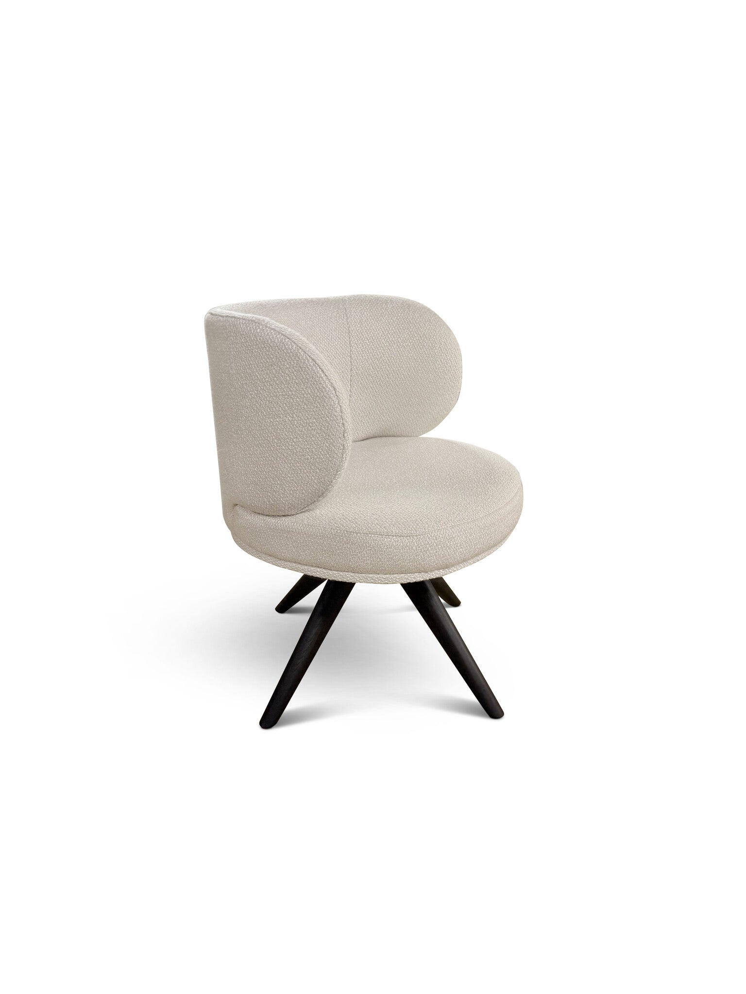 RICARDO Dining Swivel Chair White Beige