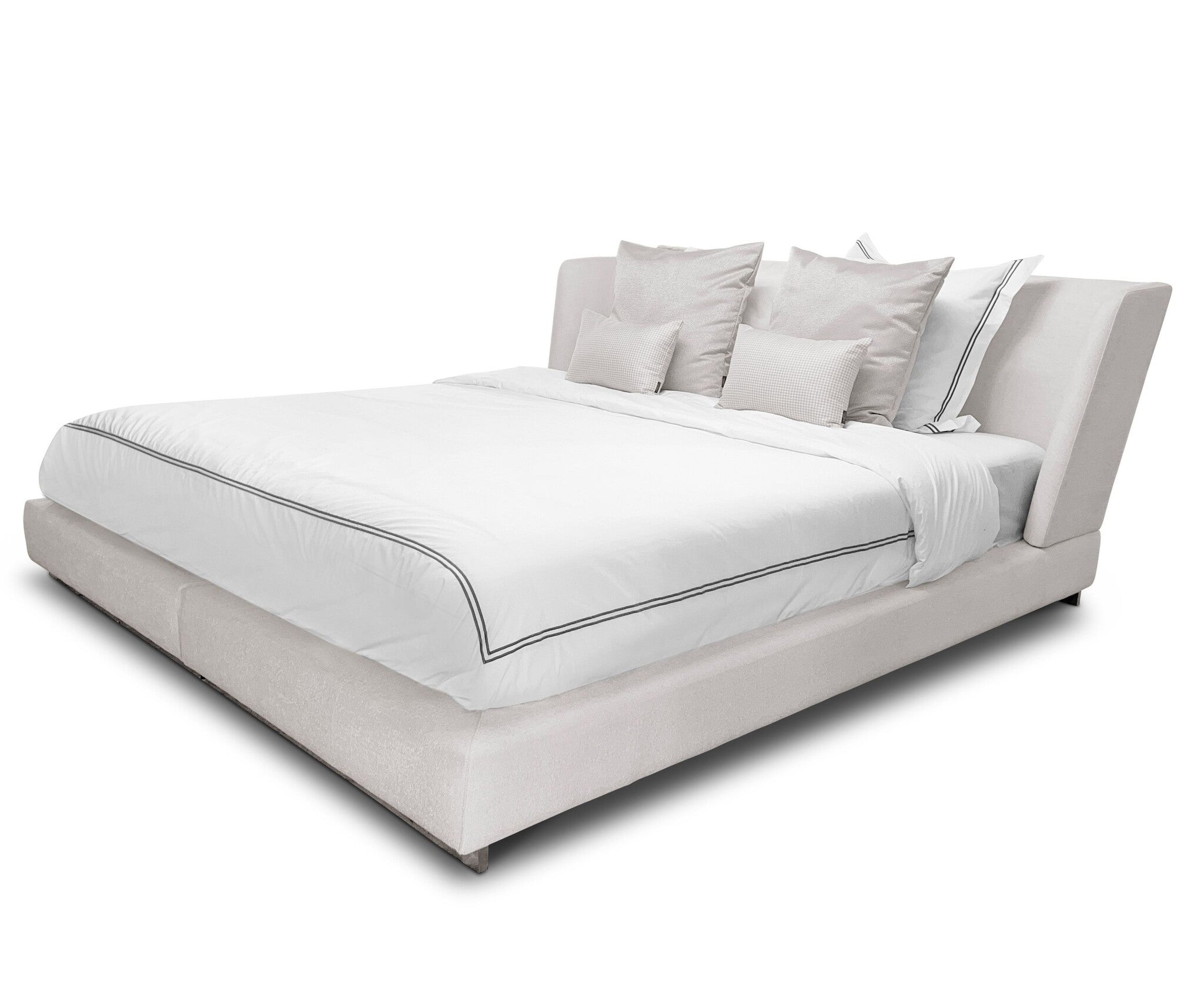 VERONA Bed Frame White Beige 180x200