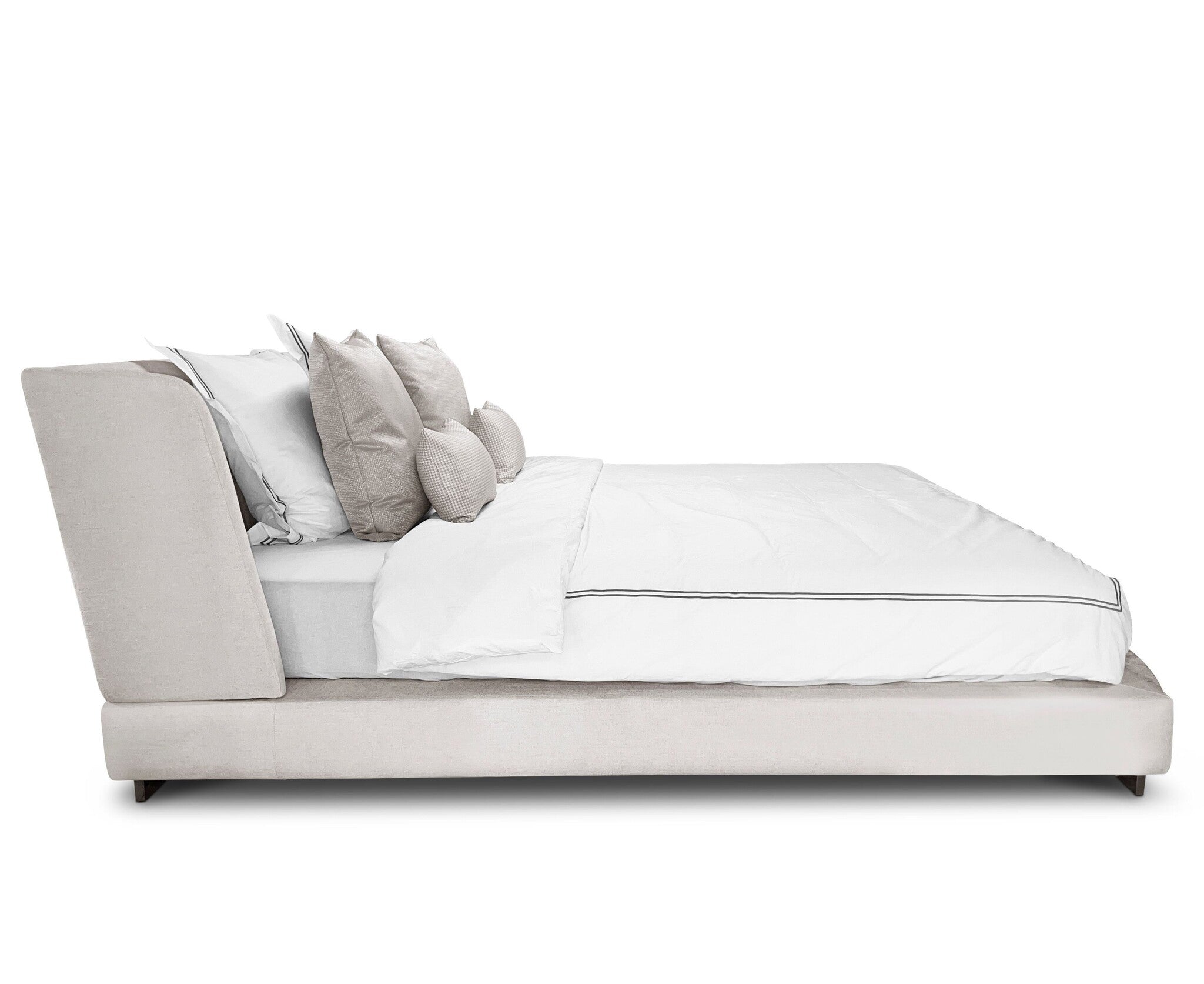 VERONA Bed Frame White Beige 180x200