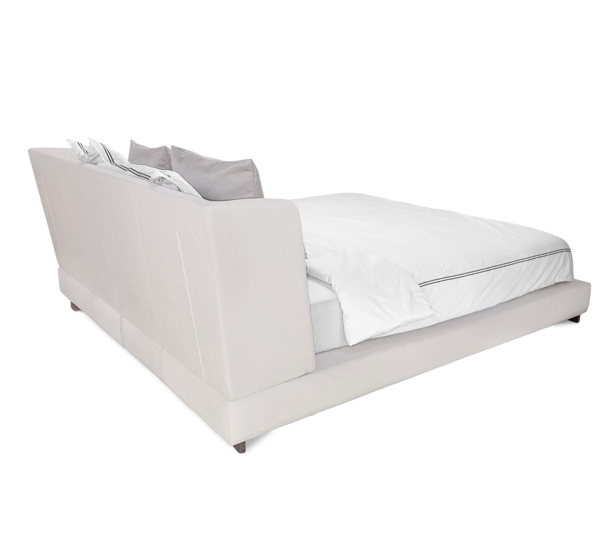 VERONA Bed Frame White Beige 180x200