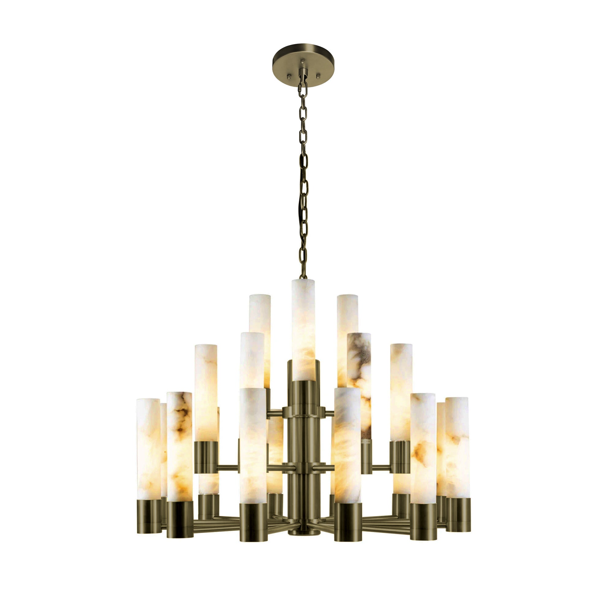 LUCIENNE Chandelier Alabaster Bronze