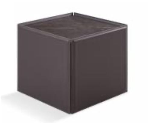 LUGANO Side Table Vegan Leather Ceramic Top - outlet