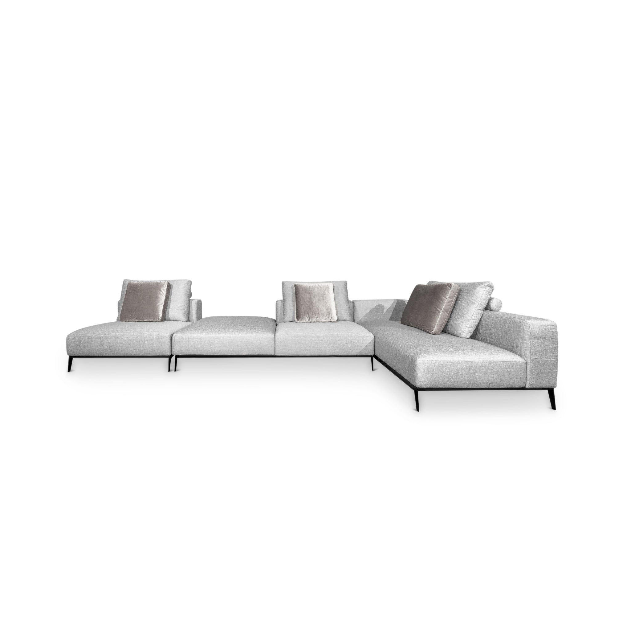 VERONA Sofa Grey Canvas Weave Fabric