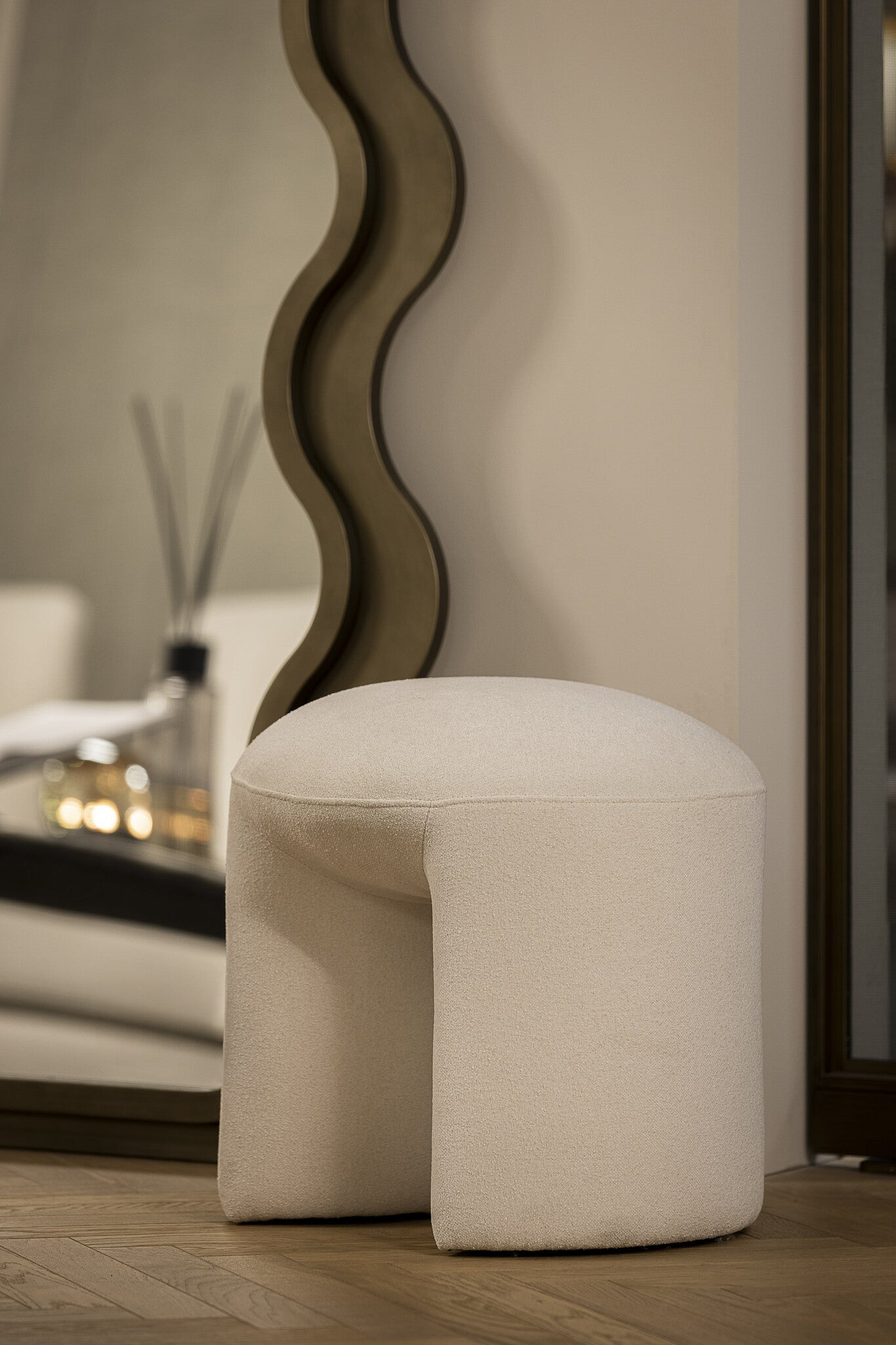 BRUNO Ottoman White Beige